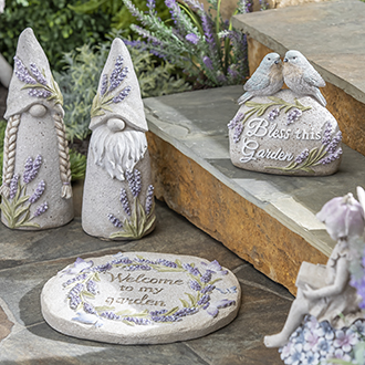 <p>Shop lilac accented garden decor</p>