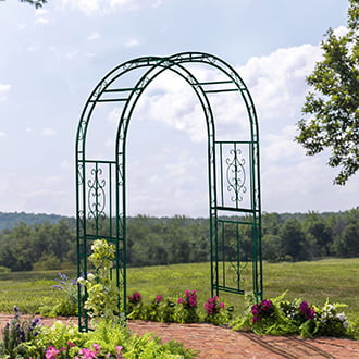 metal arbor patio entrance