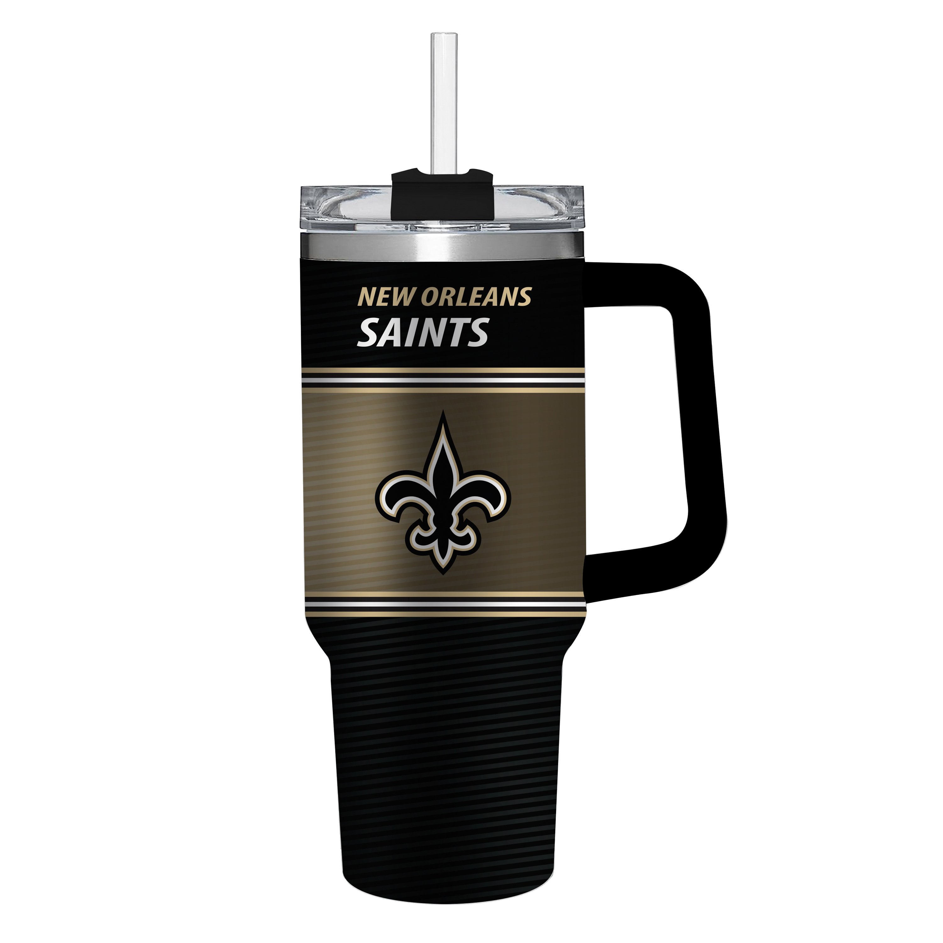 40oz Stainless Steel Mega Cup w/ Straw, New Orleans Saints - Picture 8 of 8
