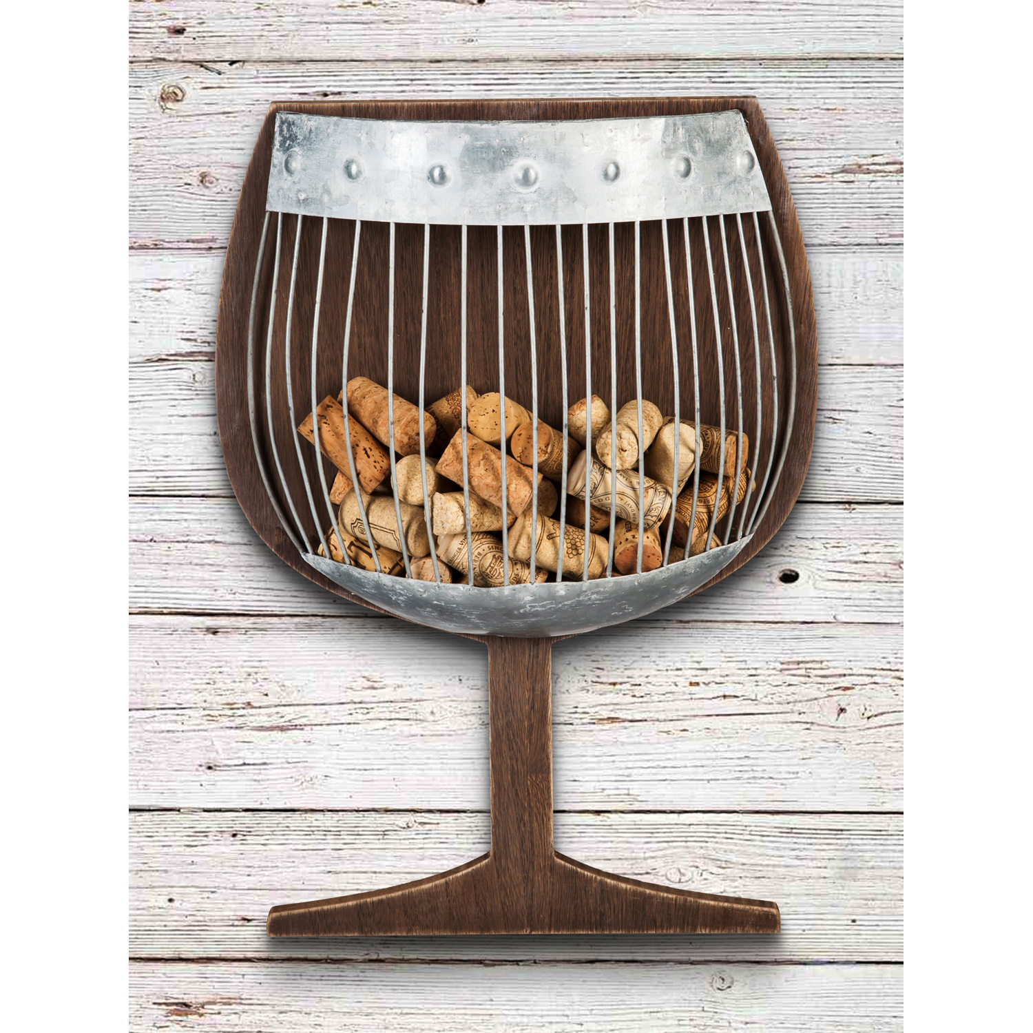 Wooden and Metal Wall Cork Holder - Picture 6 of 8