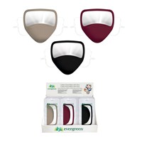 Adult Antimicrobial Non-Medical Cotton Face Mask with Visor, Set of 3