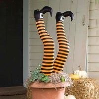 Halloween Witch Leg Stakes, Set of 2