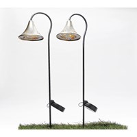 Set of 2 Solar lantern with stake. Bee